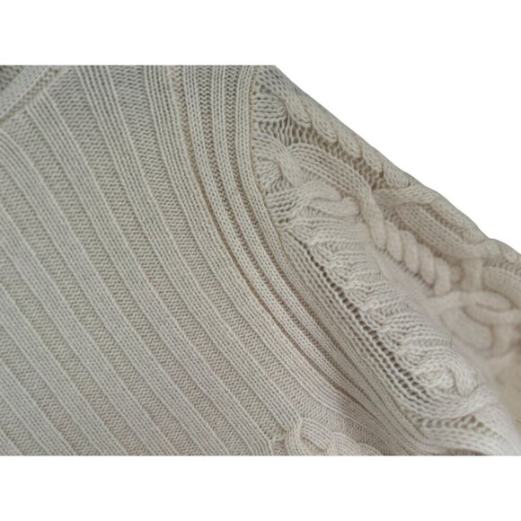 Sutton Studio Cashmere Cable Knit Open Front Cardigan Sweater Ribbed Collar - Picture 12 of 14